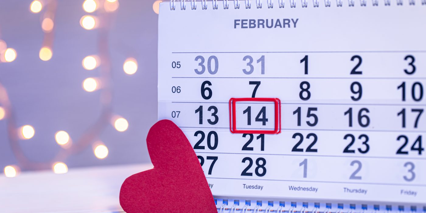 Calender for the February month of love-Valentine's Day