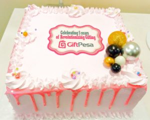 Cake to celebrate Giftpesa's 5th anniversary