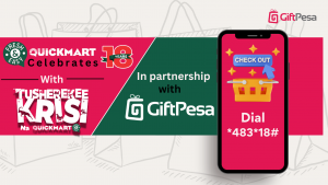 blog banner showing the partnership between quiclkmart and giftpesa for quickmart's 18th anniversary