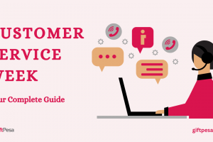 Image showing a customer service agent and words reading: customer service week: your complete guide